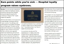 Scoop 85 : Earn points while you’re sick—Hospital loyalty program raises eyebrows.