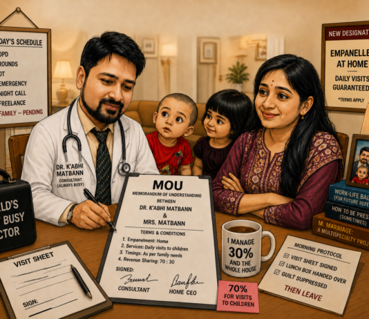 Doctor signs MOU with wife, gets empanelled at home.